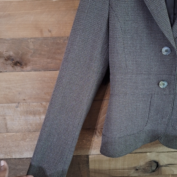 Calvin Klein Stretch Tweed Blazer Jacket Sz 2 - Picture 3 of 5